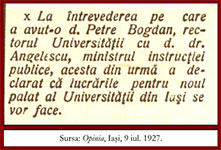 Sectiunea 6: Petru Bogdan şi Universitatea